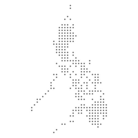 Philippines map dotted, grey point, on white background. Vector illustration.のイラスト素材