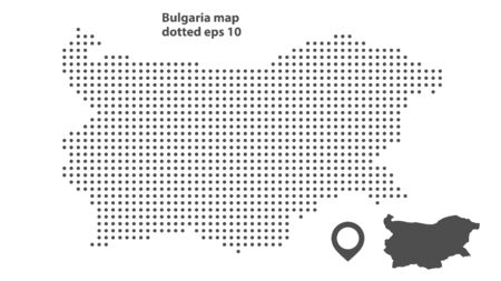 Bulgaria map dotted vector background. Illustration for technology design or infographics. Isolated on white background. Travel vector illustrationのイラスト素材