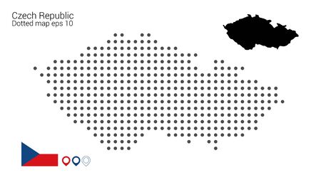 Czech Republic map dotted on white backgroundのイラスト素材
