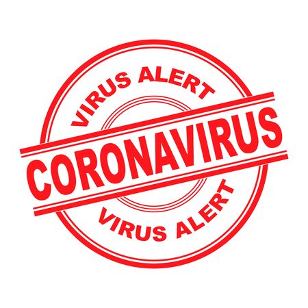 Coronavirus, virus alert vector   red color on white backgroundのイラスト素材