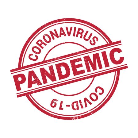 Coronavirus stamp. Red  pandemic. Coronavirus covid19 alert. flat designのイラスト素材