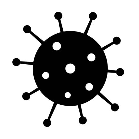 Coronavirus icon. Vector  2019-ncov, flat black pandemic virusのイラスト素材