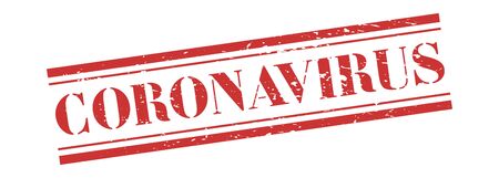 CORONAVIRUS stamp, banner Corona Virus disease 2019. Vintage grunge sign in red ink. Coronavirus warning stampのイラスト素材