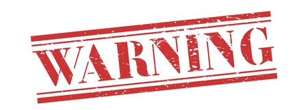 Warning stamp. Vector banner distressed. Warning vintage grunge sign in red ink.のイラスト素材