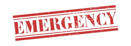 Emergency stamp. Vector banner distressed. Emergency vintage grunge sign in red ink.のイラスト素材