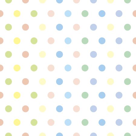 Seamless vector pattern background. Pastel colored polka dots. Background for spring themes or for children illustrationsのイラスト素材