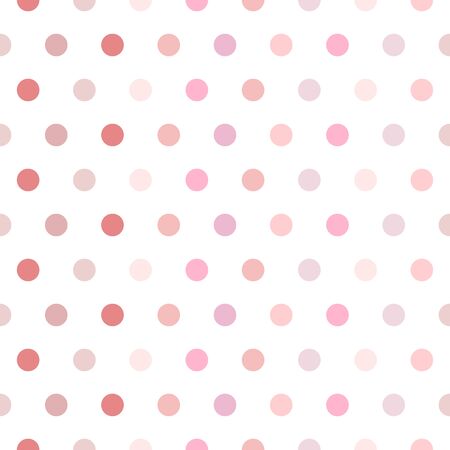 Seamless vector pattern background. Pastel colored polka dots. Background for spring themes or for children illustrations. Red shadeのイラスト素材
