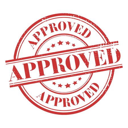 Approved, round vector icon, grunge design . Approved stamp label. Approved vintage icon. Approved vector distressed icon.のイラスト素材