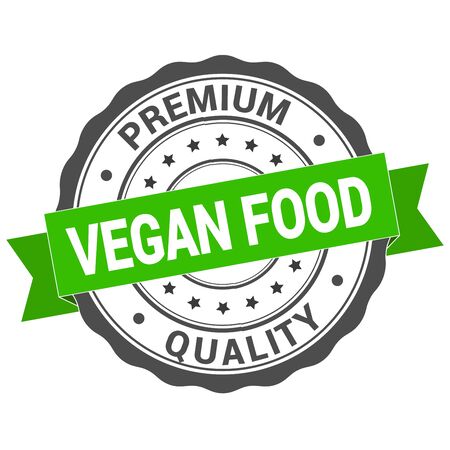 Vegan food stamp. sticker. seal. round grunge vintage ribbon. Vegan food sign
のイラスト素材