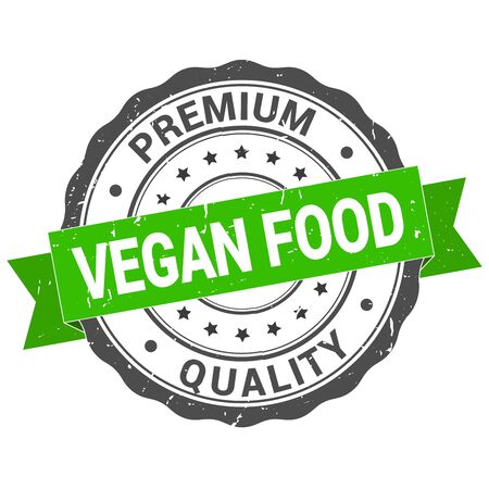 Vegan food stamp. sticker. seal. round grunge vintage ribbon. Vegan food sign
のイラスト素材