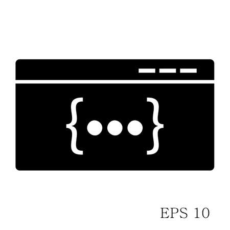 Code Icon PHP flat style isolated on grey background. Code symbol for your web site design, logo, app, UI. Vector illustrationのイラスト素材