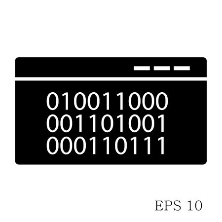 Binary Code Icon isolated on white background flat style. Binary Code Symbol for your Web Site design, Logo, App, UI.のイラスト素材