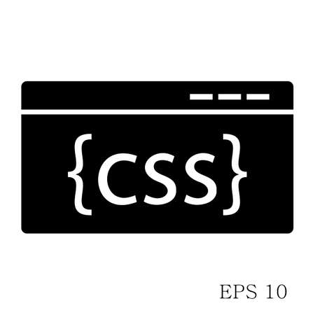 CSS Code Icon isolated on white background flat style. CSS Code Symbol for your Web Site design, Logo, App, UI.のイラスト素材