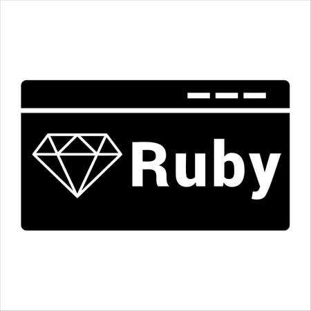 Ruby Code Icon Isolated on White Background Flat Style. RubyCode Symbol for your Web Site Design, Logo, App, UI. Vector Illustrationのイラスト素材