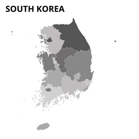 Map of South Korea. South Korea map. South Korea provinces Vector eps 10のイラスト素材