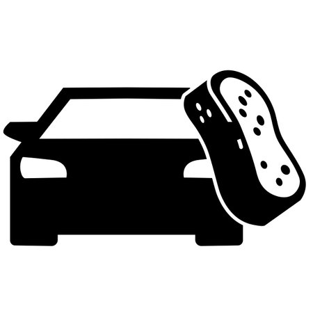Car wash icon sponge flat design blackのイラスト素材