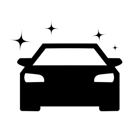 Car wash icon shine flat design black colorのイラスト素材
