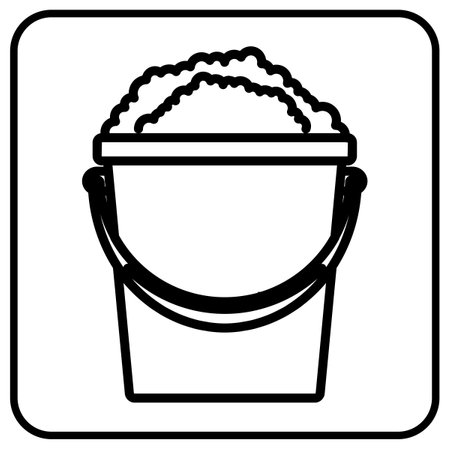 Car wash bucket icon buttonのイラスト素材