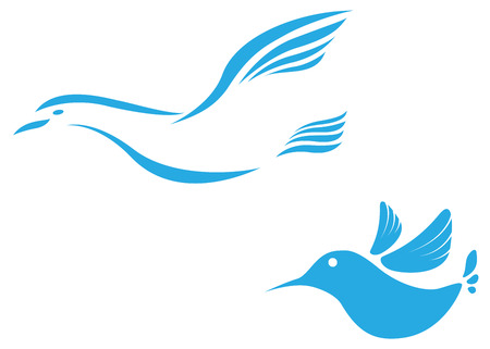 Illustration of Flying bird abstract icon のイラスト素材