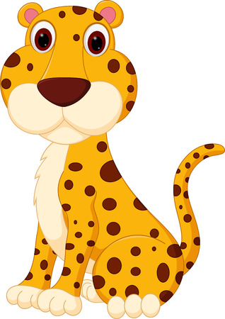 Cute leopard cartoonのイラスト素材