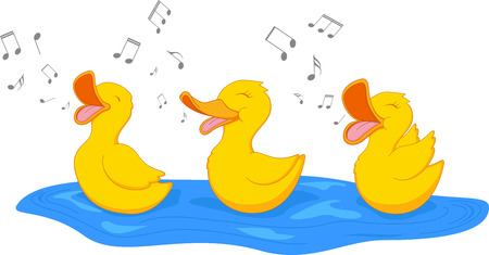 Happy duck singingのイラスト素材