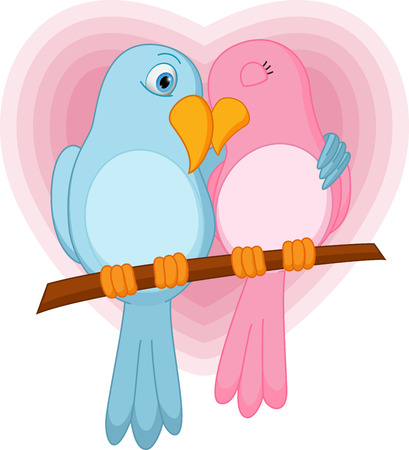 Lovely bird on a branchのイラスト素材