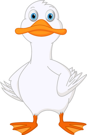 Cute duck cartoonのイラスト素材