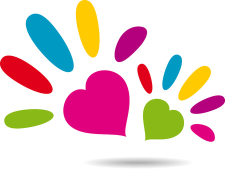 Hand with heart symbolのイラスト素材