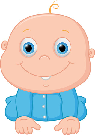 Happy baby boy cartoonのイラスト素材