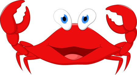 Happy crab cartoonのイラスト素材