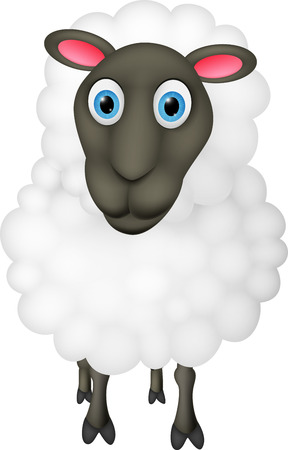 Happy Sheep cartoonのイラスト素材
