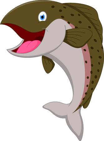 Salmon Fish cartoonのイラスト素材