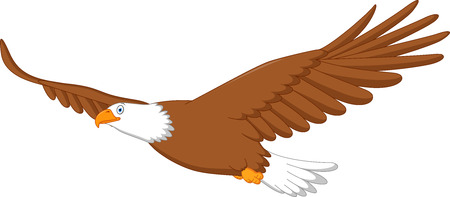Eagle cartoon flyingのイラスト素材