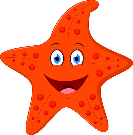 Happy Starfish cartoonのイラスト素材