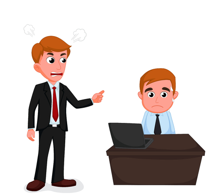 Angry Boss cartoonのイラスト素材