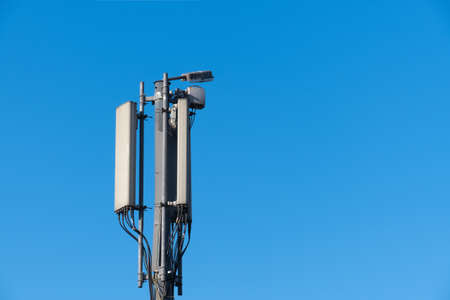 mobile communication base station, telecommunication tower,の写真素材