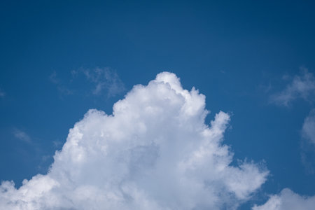 white clouds in the blue sky. cumulus.の写真素材