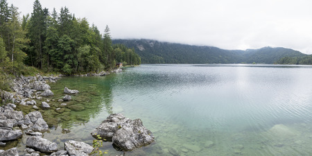 Lake and Forrest of Zugspitze Germanyの写真素材