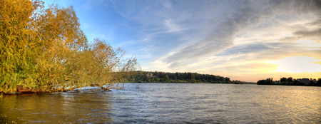Sunset Park Babelsberg Palace Berlinの写真素材