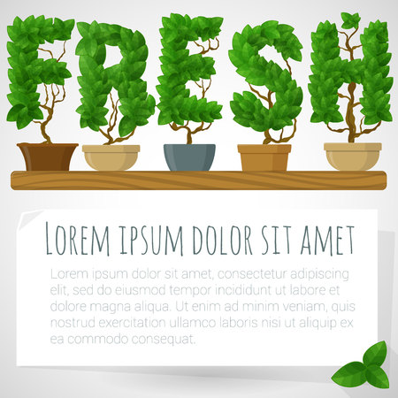 Green leaves fresh spring mock up.のイラスト素材