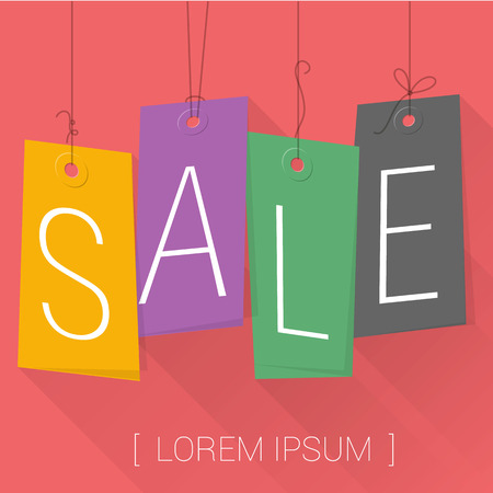 Sale promotion banner. Hanging tags template.のイラスト素材