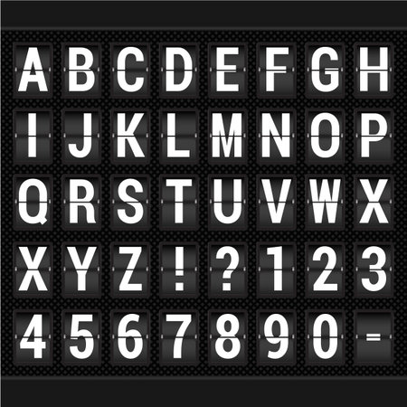 Airport arrival and departure display alphabetのイラスト素材