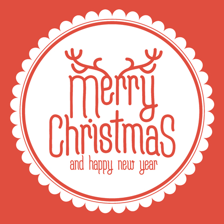 Christmas and new year flat design vector greeting card, poster and banner template.のイラスト素材