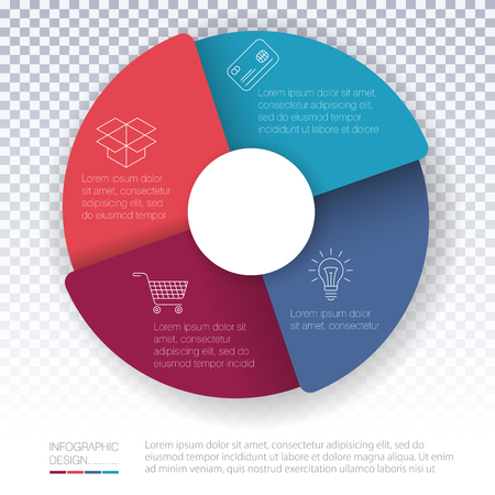 Vector infographics layout step by step options template. Mock up for business presentation, timing layout, diagram, annual report, banner, web design and presentationのイラスト素材