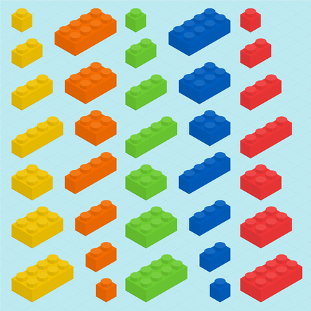 Plastic blocks design elements vector flat design setのイラスト素材