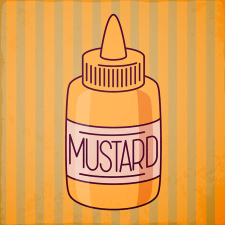 Yellow mustard bottleのイラスト素材
