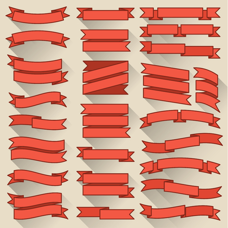 Flat design ribbons and banners vector template design elements icon set.のイラスト素材