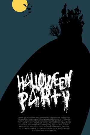 Halloween party poster mock up.のイラスト素材