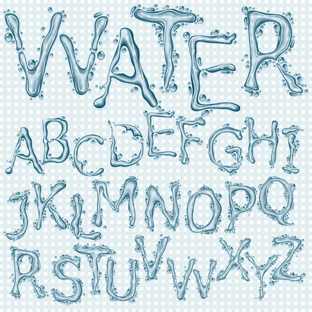 Water splash headline lettersのイラスト素材