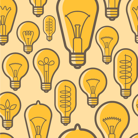 Modern and retro electric bulb patternのイラスト素材
